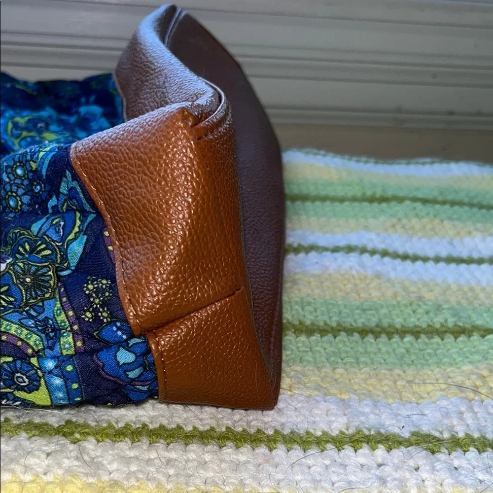 Floral Blue and Brown‎ Shoulder Bag Stone New York